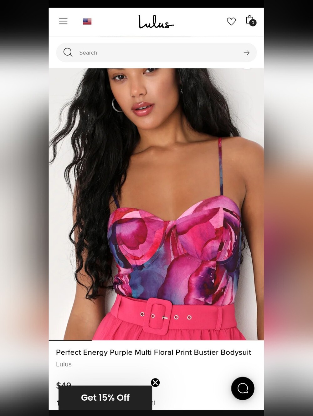 Lulu's Purple Multi Floral Bustier Bodysuit